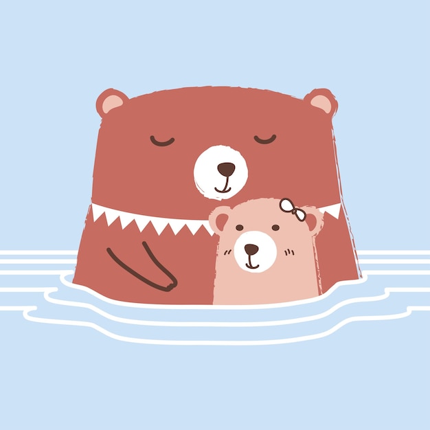 Vector lindo oso amor ilustración