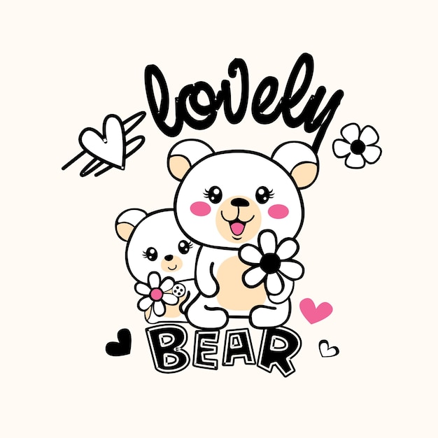 lindo oso animales ilustración vector