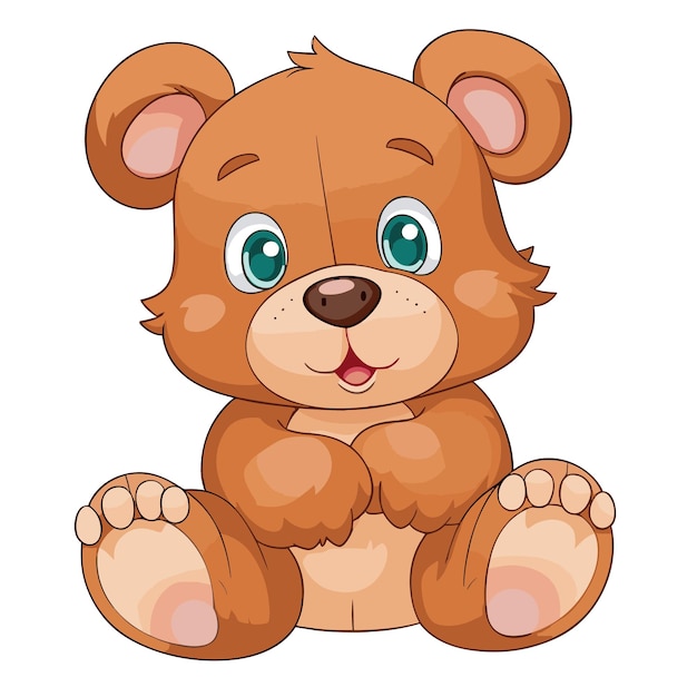 Vector lindo oso dibujado a mano ilustración animal de dibujos animados