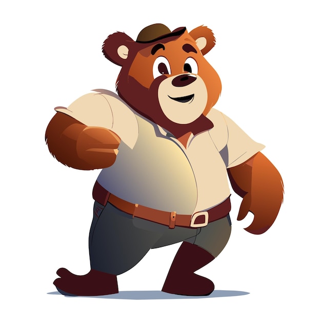 Vector el lindo oso de dibujos animados