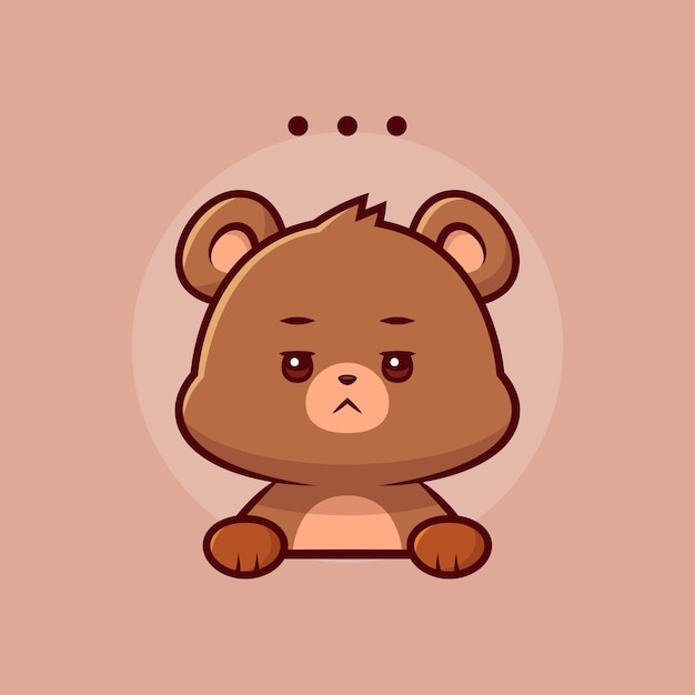 Lindo oso está aburrido vector de ilustración