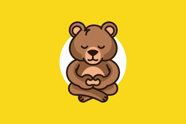 lindo oso está meditando