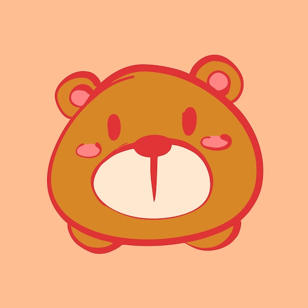 el lindo oso ilustración adhesivo vectorial icona mascota
