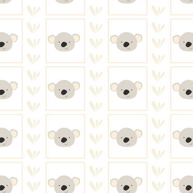 Lindo oso koala ilustración vectorial de fondo sin costuras se puede usar para papeles de pared póster impresión de bebé