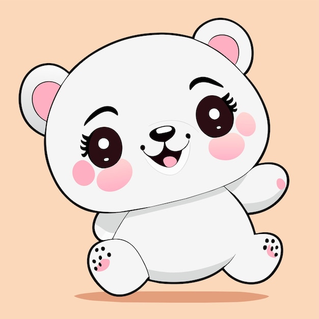 Lindo oso panda dibujado a mano dibujos animados pegatina icono concepto aislado ilustración