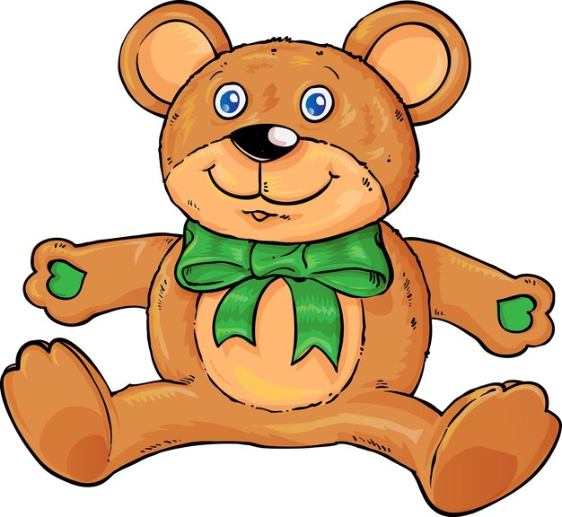 lindo oso de peluche aislado en blanco