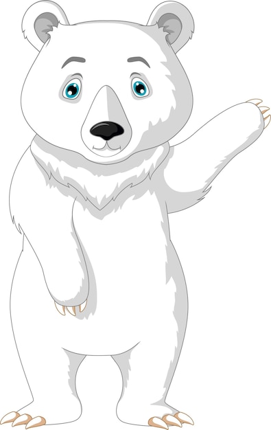 lindo oso polar de dibujos animados