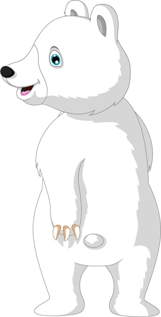 lindo oso polar de dibujos animados