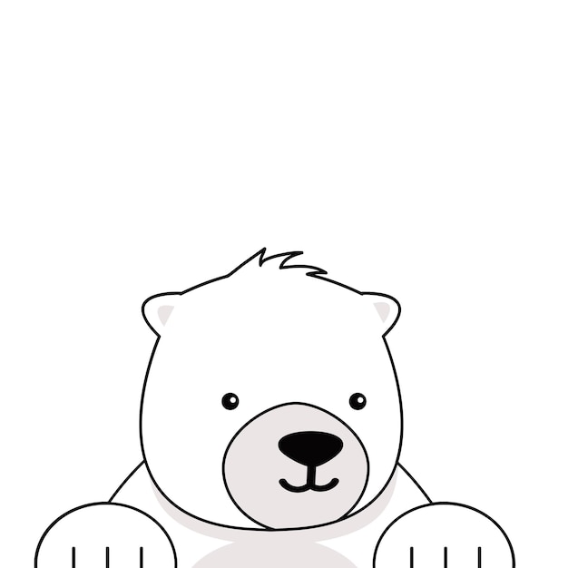 Vector lindo oso polar doolde line