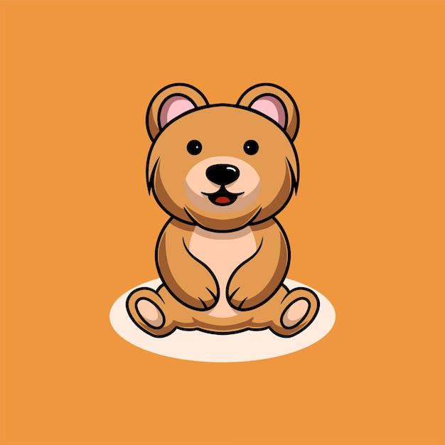 Vector lindo oso sonriente ilustración de dibujos animados