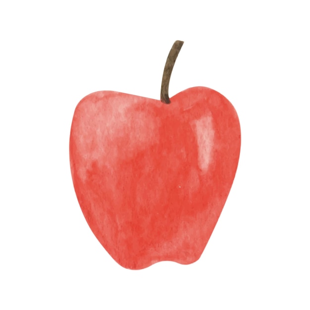 Lindo otoño acuarela manzana roja Clipart de otoño estacional