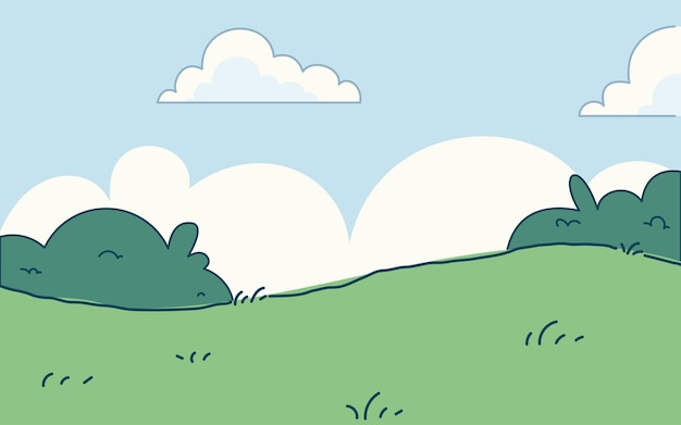 Un lindo paisaje con hierba verde y una nube blanca
