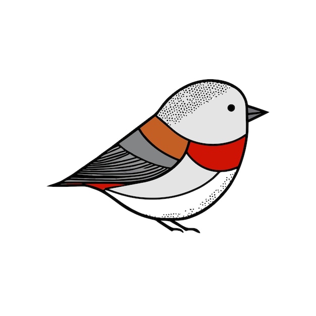 Lindo pajarito aislado en un fondo blanco ilustración vectorial