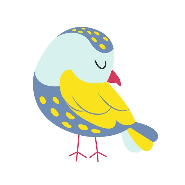 Lindo pajarito Pájaro exótico Ilustración vectorial