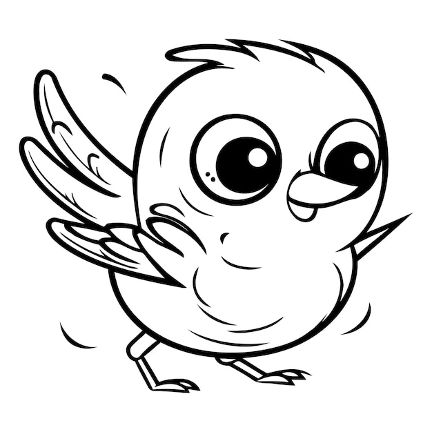 Un lindo pájaro azul aislado sobre un fondo blanco Ilustración vectorial de dibujos animados