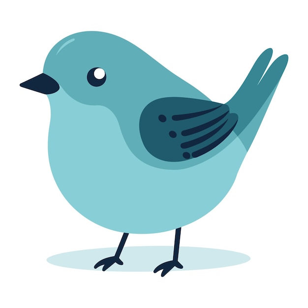 lindo, pájaro, caricatura, vector, ilustración