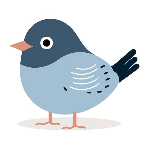 lindo, pájaro, caricatura, vector, ilustración