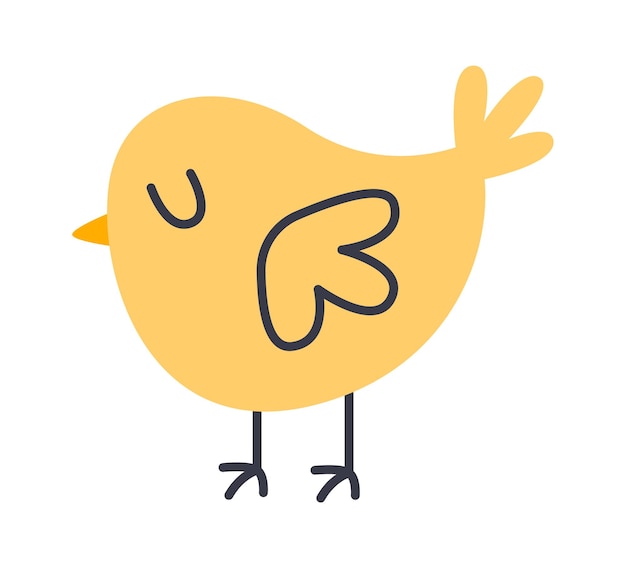 Lindo pájaro dibujado a mano icono plano Temporada de primavera