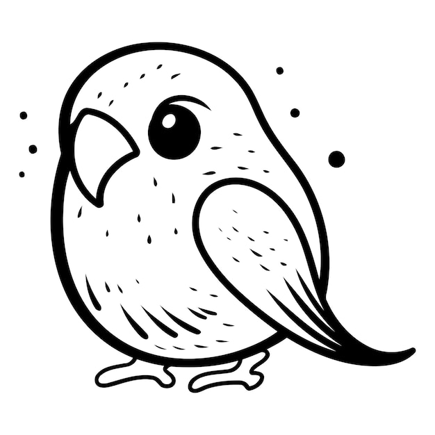 Un lindo pájaro de dibujos animados aislado en un fondo blanco Ilustración vectorial
