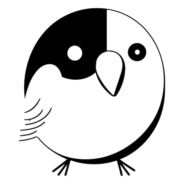 Un lindo pájaro de dibujos animados aislado en un fondo blanco Ilustración vectorial