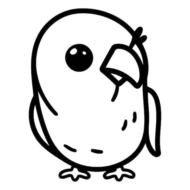 Lindo pájaro de dibujos animados Ilustración vectorial aislada en un fondo blanco