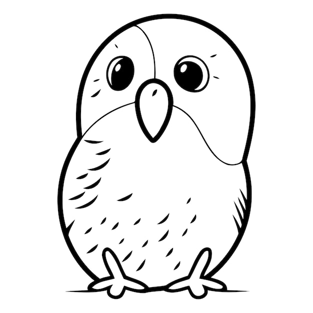 Lindo pájaro de dibujos animados Ilustración vectorial aislada en un fondo blanco