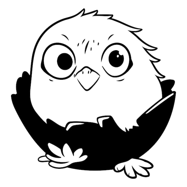 Lindo pájaro de dibujos animados Ilustración vectorial aislada en un fondo blanco
