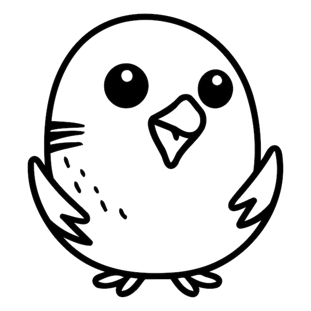Lindo pájaro de dibujos animados Ilustración vectorial aislada en un fondo blanco
