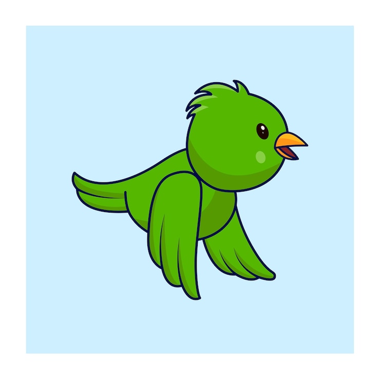 Vector lindo pájaro loro volando vector de ilustración