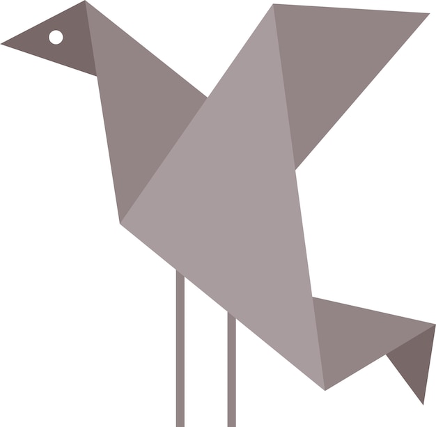 Un lindo pájaro origami aislado en un blanco
