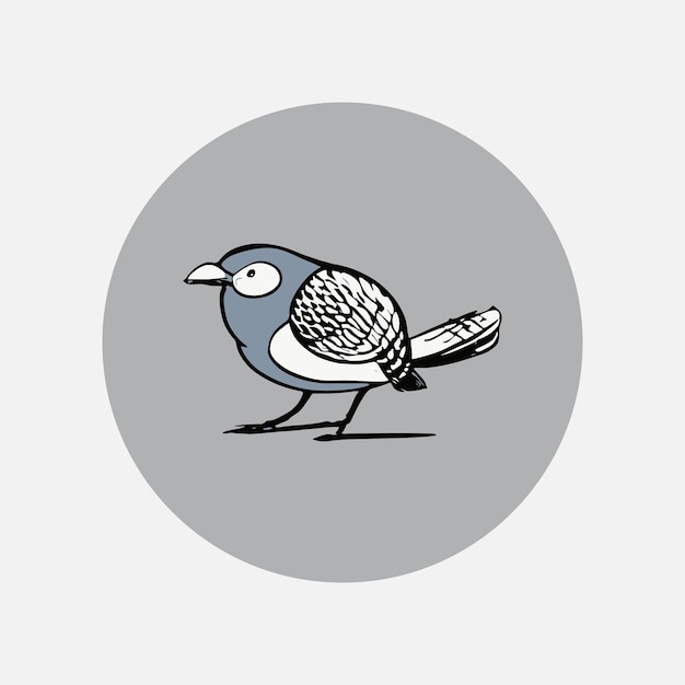 lindo, pájaro, vector, ilustración