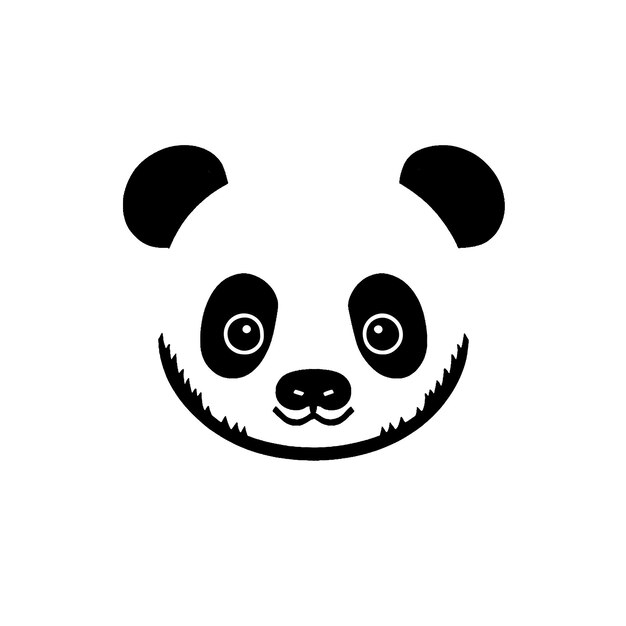 Lindo panda cara línea icono diseño ilustración vectorial