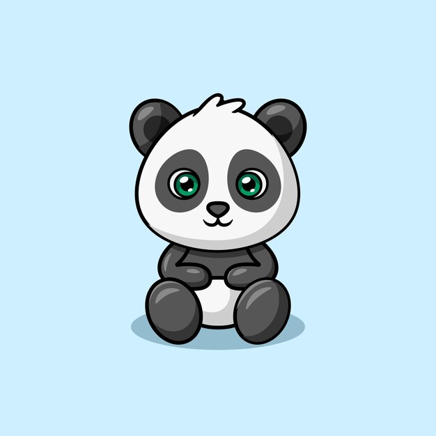 Lindo panda dibujos animados vector icono ilustración animal naturaleza