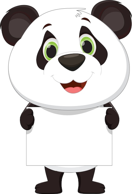 lindo panda de dibujos animados