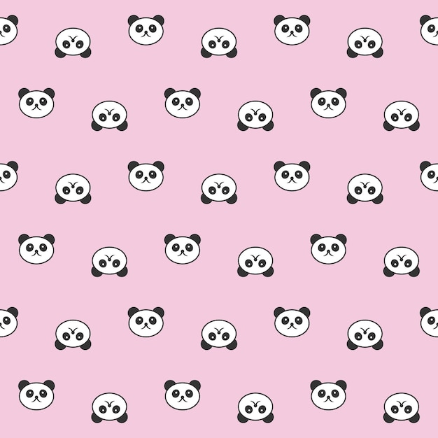 Lindo panda de fondo transparente. Ilustración vectorial. Fondo de patrón lindo