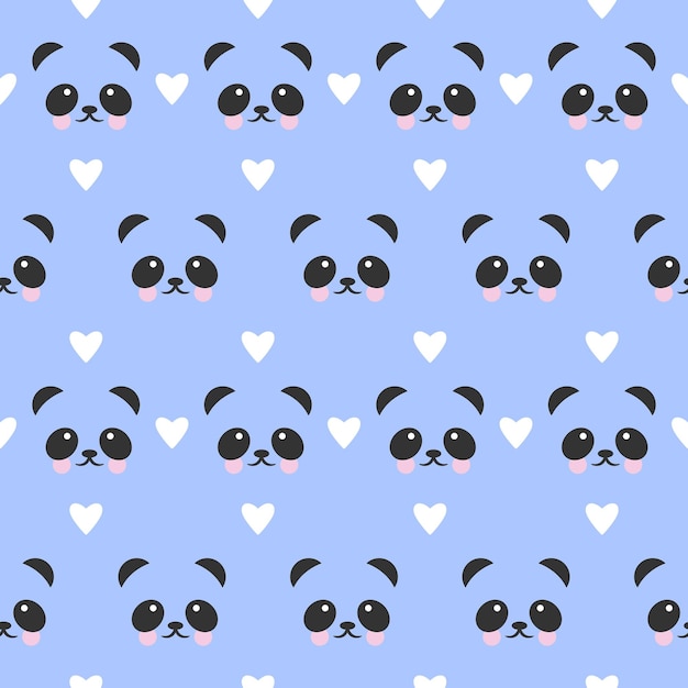 Lindo panda de fondo transparente. Ilustración vectorial. Fondo de patrón lindo