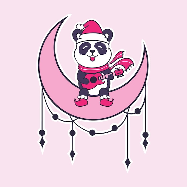 lindo, panda, ilustración, vector