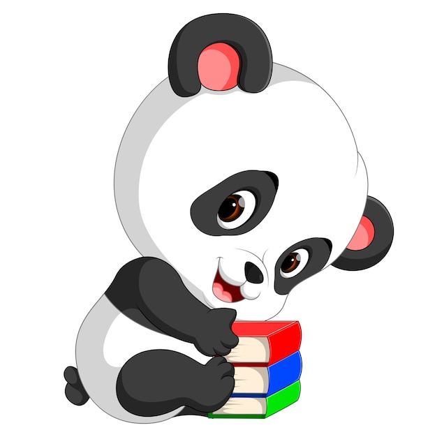 Lindo panda con libro