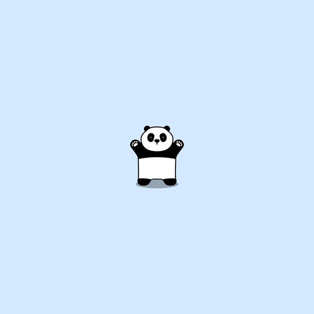 Lindo panda de pie y levantando patas ilustración vectorial de dibujos animados