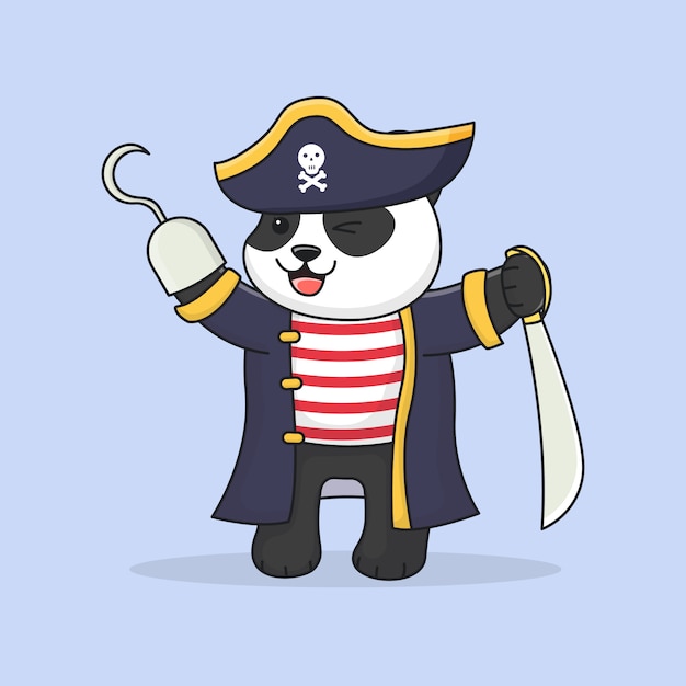 Lindo panda pirata con espada