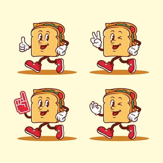 Lindo paquete de personajes de sándwich