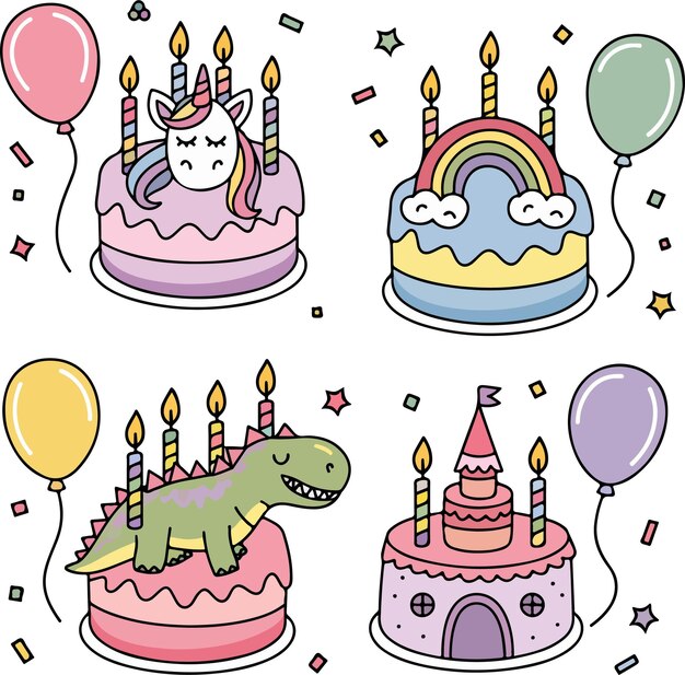Lindo pastel de cumpleaños para niños.