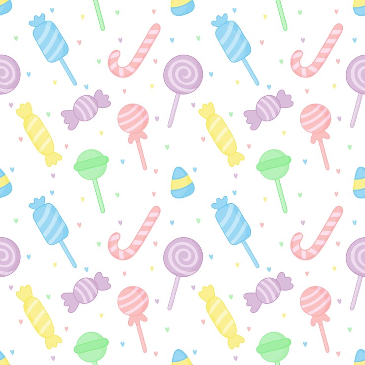 lindo pastel dulce dulces postres de patrones sin fisuras