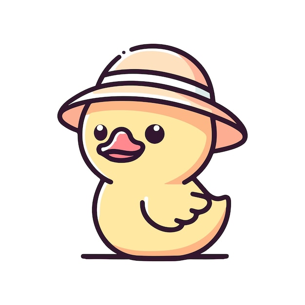 un lindo pato amarillo con un sombrero, personaje icónico de dibujos animados