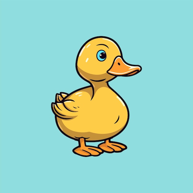 lindo, pato, caricatura, vector, ilustración