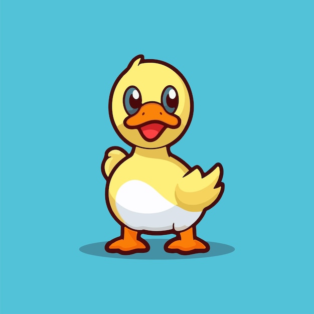 lindo, pato, caricatura, vector, ilustración