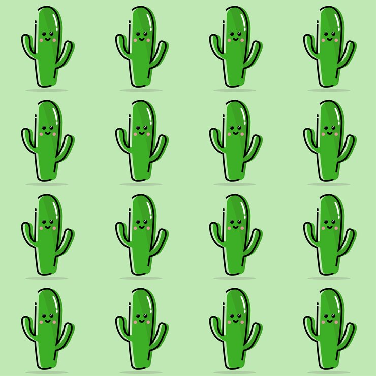 Vector lindo patrón de cactus 19