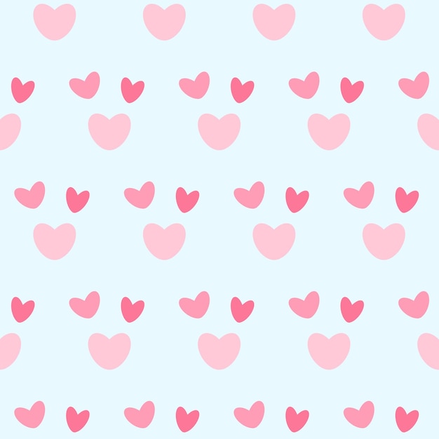 El lindo patrón de corazones rosados y azules