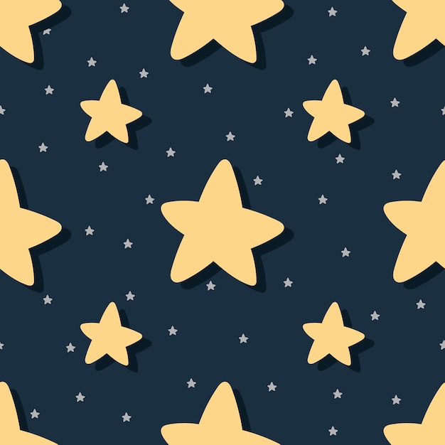 Lindo patrón sin costuras con adorable fondo vectorial de estrellas en estilo escandinavo para textiles de diseño