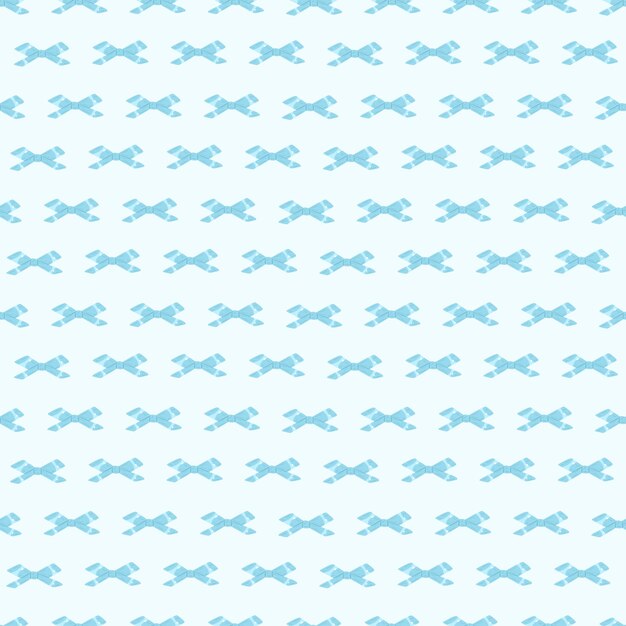 Lindo patrón sin costuras de arco azul Vector ilustración de dibujos animados dibujada a mano